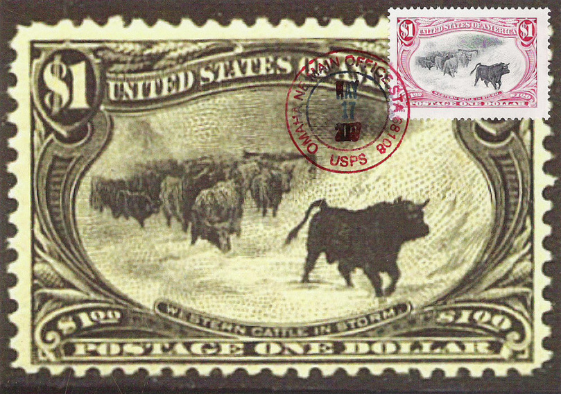 Western Cattle in Storm Omaha 2001 Maximum Card